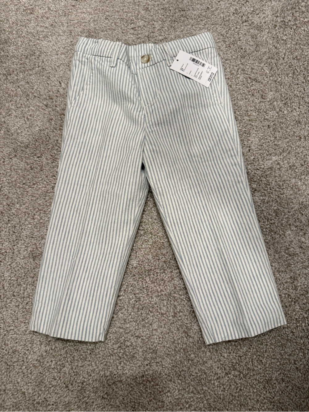 Gymboree Light Blue & White Striped Kids Pants